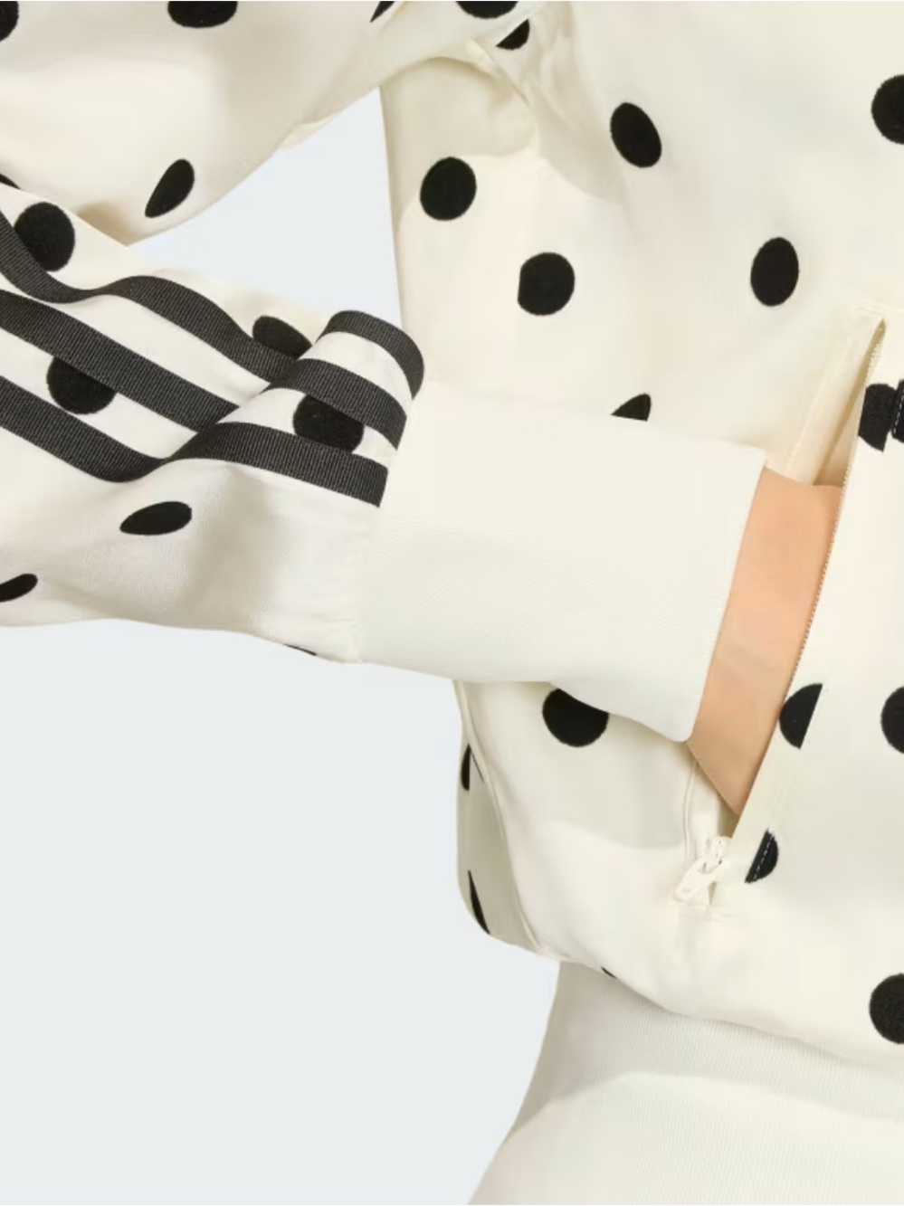 Adidas cream with black polka dot track jacket NWT - Picture 2 of 3